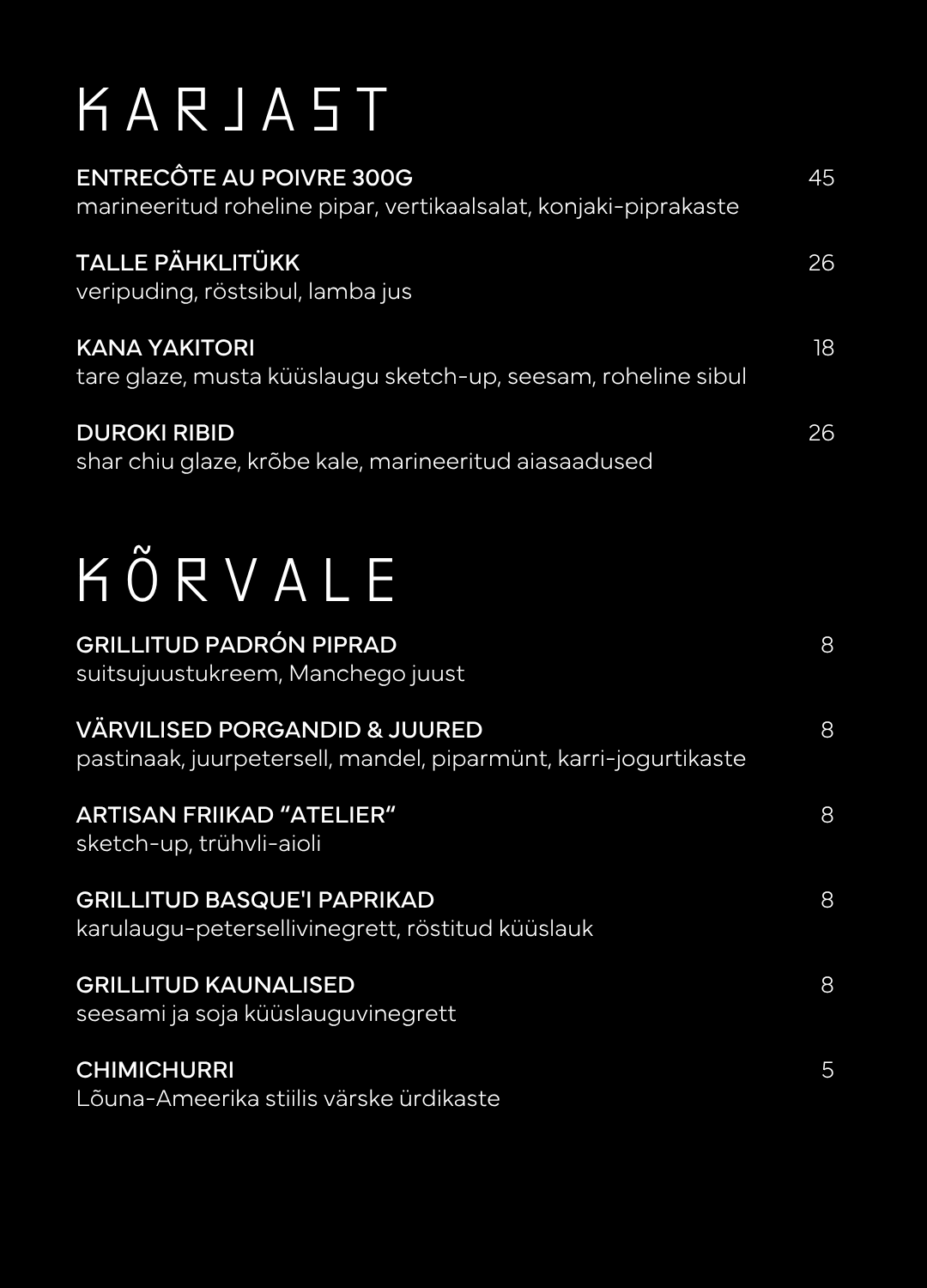 FUME menu 4